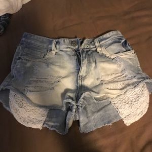 blue jean shorts